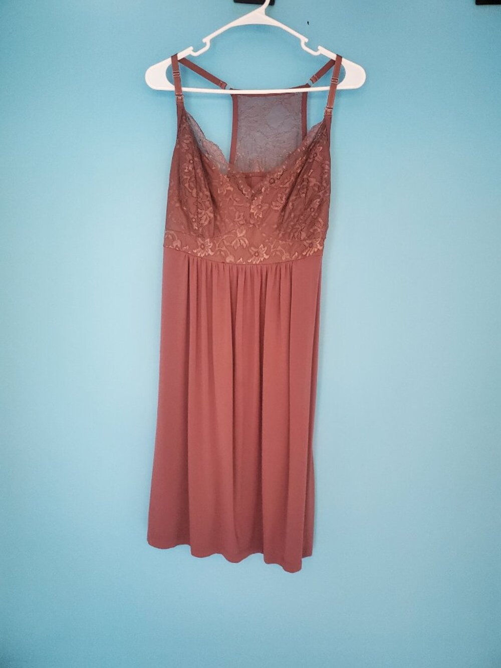 Kindred Bravely Nightgown Maternity Size XL Mauve Lace Trim